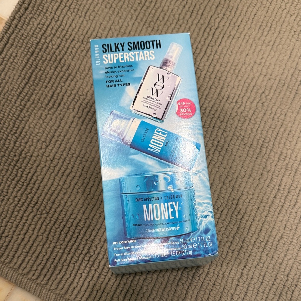 Color Wow Silky Smooth Superstars Hair Treatment Kit - Blue NEVER OPENED